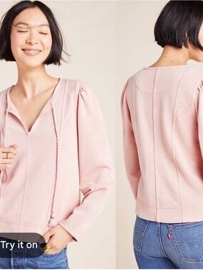 Anthropologie Maeve Dusty Rose Pullover Top